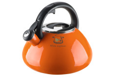Чайник эмалированный Granchio Colorito Arancio Bollitore со свистком 2.6 л (88627)