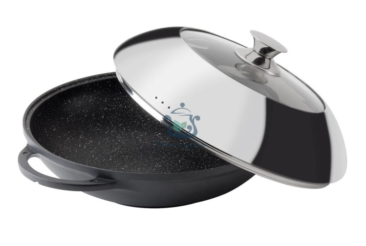 Сковорода WOK с крышкой Marmo Induction 32 см. Granchio 88013