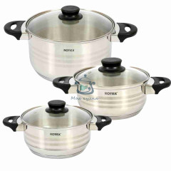Наборы кастрюль с крышками Rotex RC022-6L Milano