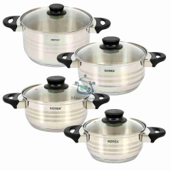 Наборы кастрюль с крышками Rotex RC022-8L Milano