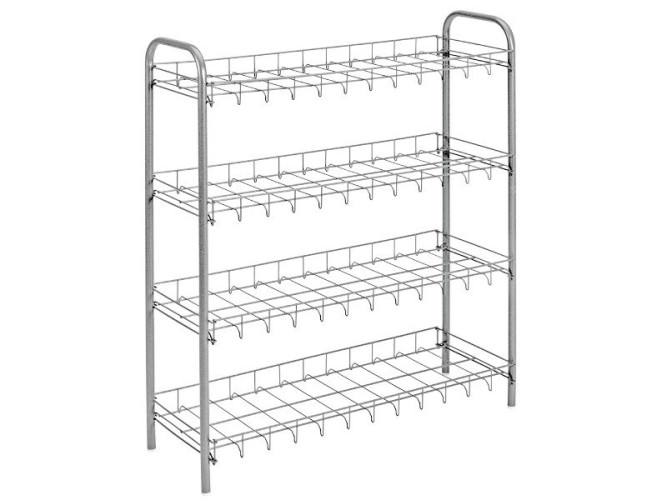 Этажерка 4-х уровневая для обуви серебристая 64х23х80см Metaltex 938002
