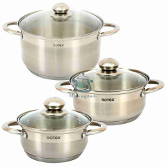 Наборы кастрюль с крышками Rotex RC304-6S Venezia