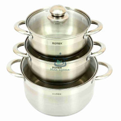 Наборы кастрюль с крышками Rotex RC304-6S Venezia