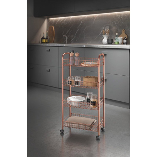 Этажерка 4-х уровневая медная 41*26*86см COPPER Metaltex 344404