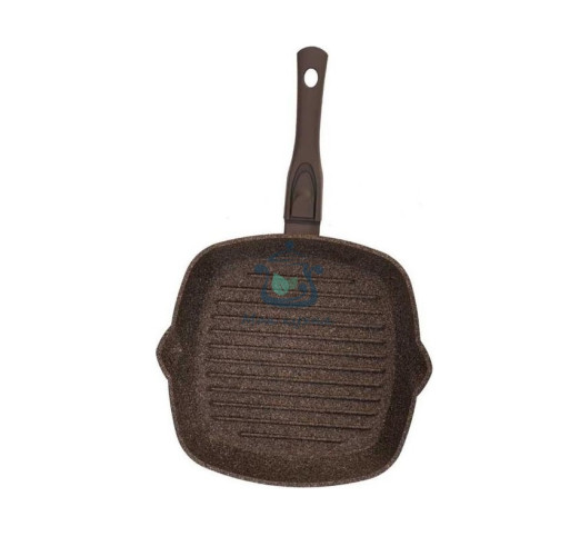 Сковорода-гриль Granite Brown 28х28 см без крышки, съемная ручка SoftTouch Биол 28143П
