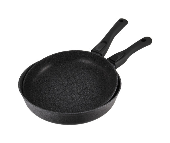 Набор сковородок Granite Gray без крышки, съемная ручка 26 см и 28 см Биол 2628074П