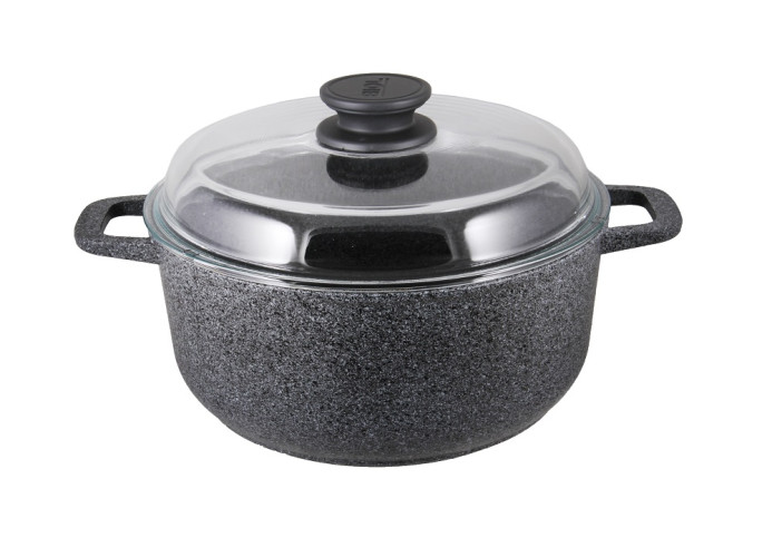 Кастрюля Granite Gray с крышкой индукция 4л Биол K404IC