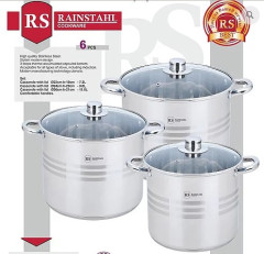 Набор кастрюль 6 пр. Rainstahl 2301-06 RS