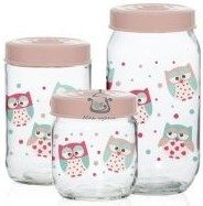 Набор банок Herevin OWL 3х0.5, 0.66, 1 л (171600-051)