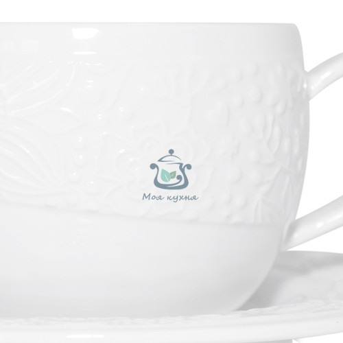 Чашка 250 мл с блюдцем Garden Collection белая 21-252-033 Krauff