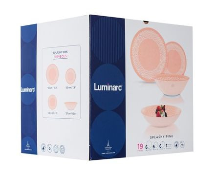Сервиз Luminarc Simply Splashy Pink 19 предметов Q0310
