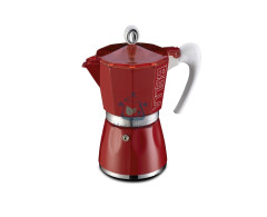 Гейзерная кофеварка красная на 3 чашки BELLA Gat 103803 червона
