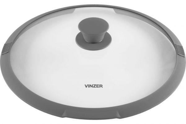 Крышка стеклянная с силиконовым ободком 24 см Vinzer 89250