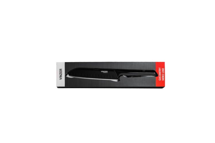 Нож Santoku Geometry Nero Line 17,8 см. Vinzer 89302