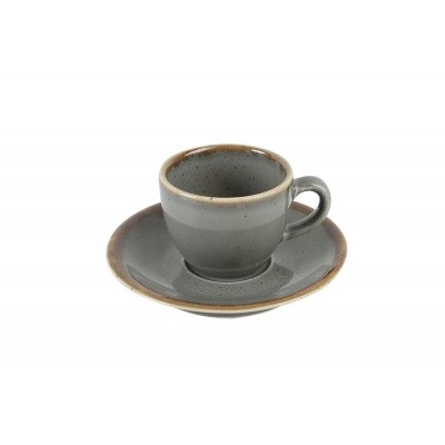 Чашка кофейная 80 мл с блюдцем 120 мм (312109.DG + 122112.DG) Seasons Dark Grey Porland