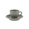 Чашка кофейная 80 мл с блюдцем 120 мм (312109.DG + 122112.DG) Seasons Dark Grey Porland