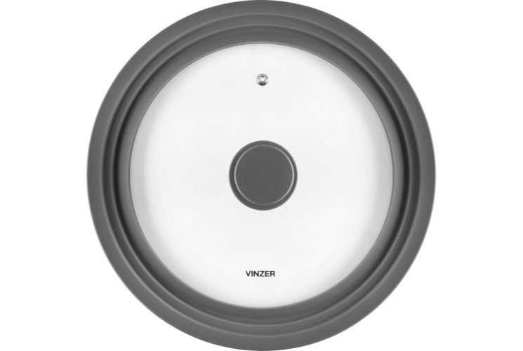 Крышка стеклянная с силиконовым ободком мультирозмерная 24/26/28 см Vinzer 89253