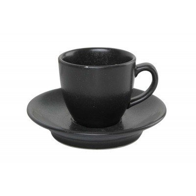 Чашка кофейная 80 мл с блюдцем 120 мм в наборе (312109.Bl + 122112.Bl) Seasons Black Porland