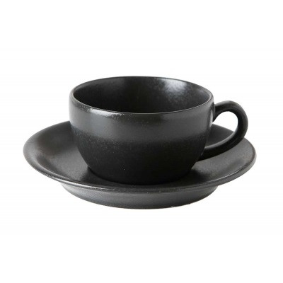 Чашка чайная 200 мл с блюдцем 160 мм в наборе (322125.Bl + 132115.Bl) Seasons Black Porland