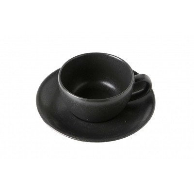 Чашка чайная 200 мл с блюдцем 160 мм в наборе (322125.Bl + 132115.Bl) Seasons Black Porland