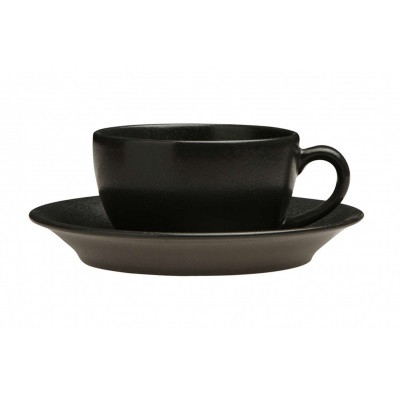 Чашка чайная 200 мл с блюдцем 160 мм в наборе (322125.Bl + 132115.Bl) Seasons Black Porland