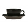 Чашка чайная 200 мл с блюдцем 160 мм в наборе (322125.Bl + 132115.Bl) Seasons Black Porland