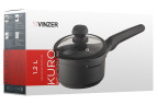 Ковш c крышкой Kuro Induction Line d 16 cм 1,2 л Vinzer 50426
