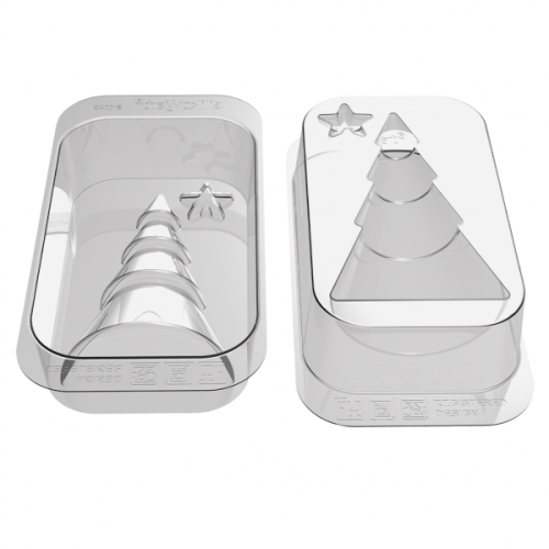 Набор форм для шоколадных фигурок (2 шт) Елка 544 мл Silikomart KIT WINTER TREE