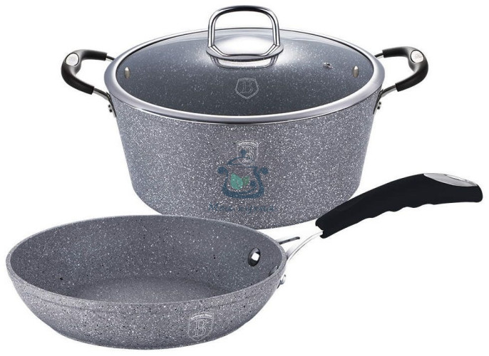 Набор посуды 3 пр. Stone Touch Line GREY из кованого алюминия Berlinger Haus BH-1183N