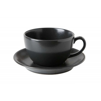 Чашка чайная 320 мл с блюдцем 160 мм в наборе (322134.Bl + 132115.Bl) Seasons Black Porland